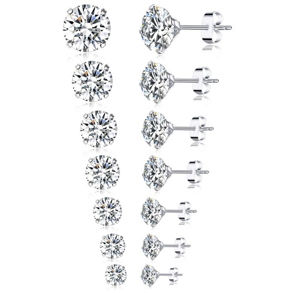 Tornito 7 Pairs 20G Stainless Steel Stud Earrings