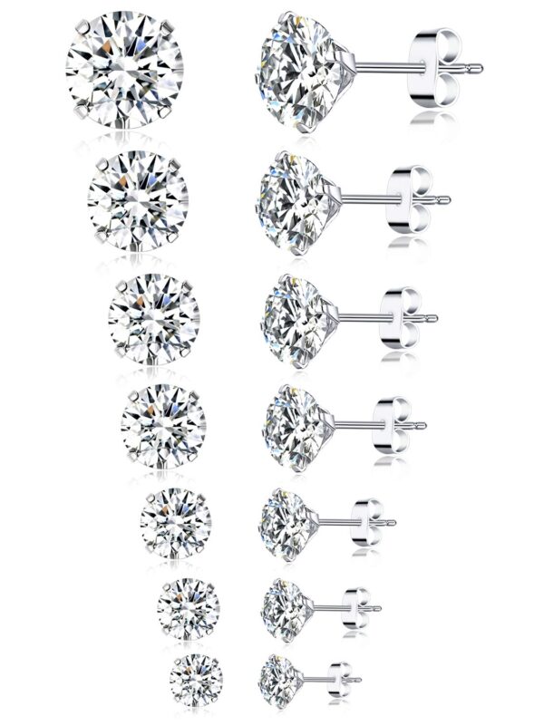 Tornito 7 Pairs 20G Stainless Steel Stud Earrings