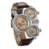 Steampunk Design Multi Time Zone Three Analog Dials