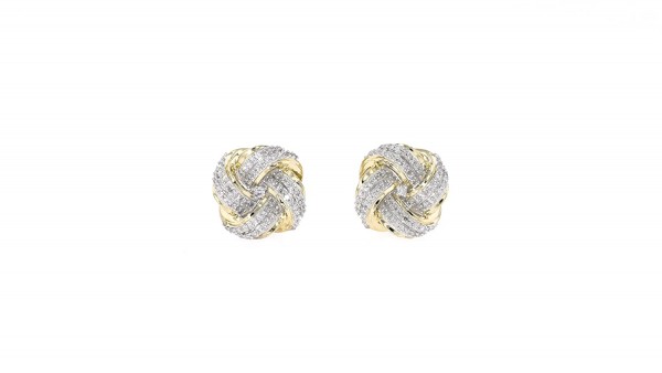 Ross-Simons 0.50 ct. t.w. Diamond Love Knot Stud Earrings