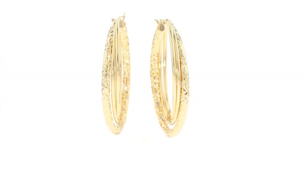 Ross-Simons Italian 14kt Yellow Gold Triple Hoop Earrings