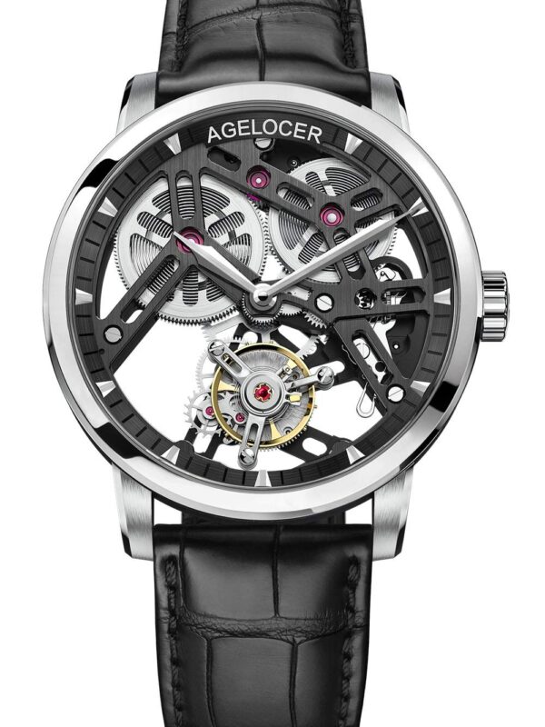Agelocer Men's Watch Top Brand Double-Sided Hollow Transparent caseback