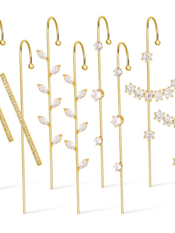 4 Pairs Ear Cuff Wrap Crawler Hook Earrings