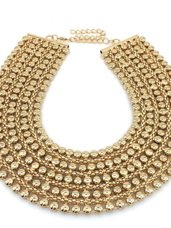 Chunky Metal Neck Bib Collar Choker Necklace