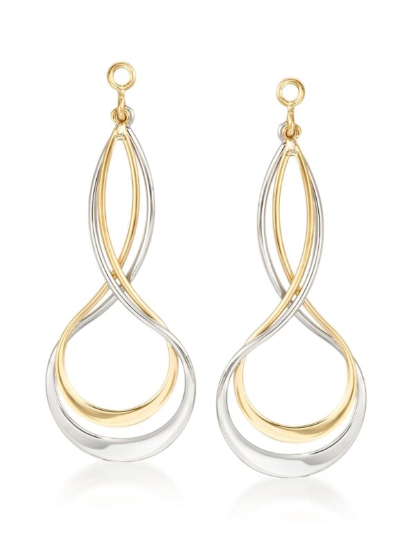 Ross-Simons Sterling Silver and 14kt Yellow Gold Earring Jackets