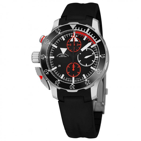 Black Face Muhle Glashutte Flieger-Chronograph Mens Automatic Watch