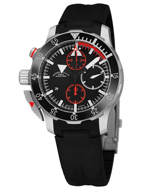 Black Face Muhle Glashutte Flieger-Chronograph Mens Automatic Watch