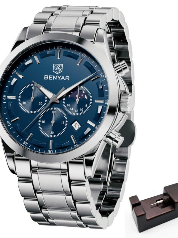 BENYAR -Wrist Watch for Men, Stainless Steel Strap Watches