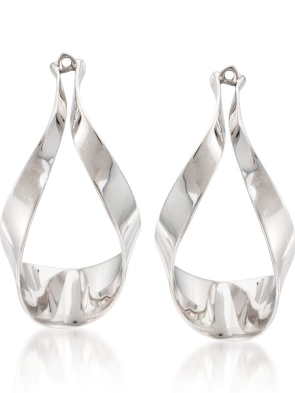 Ross-Simons Sterling Silver Ribbon Drop Earring Jackets