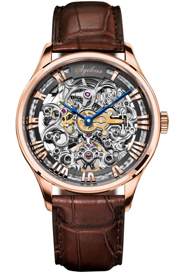 Agelocer Men's Top Brand Mechanical Hand-Winding Skeleton Watch