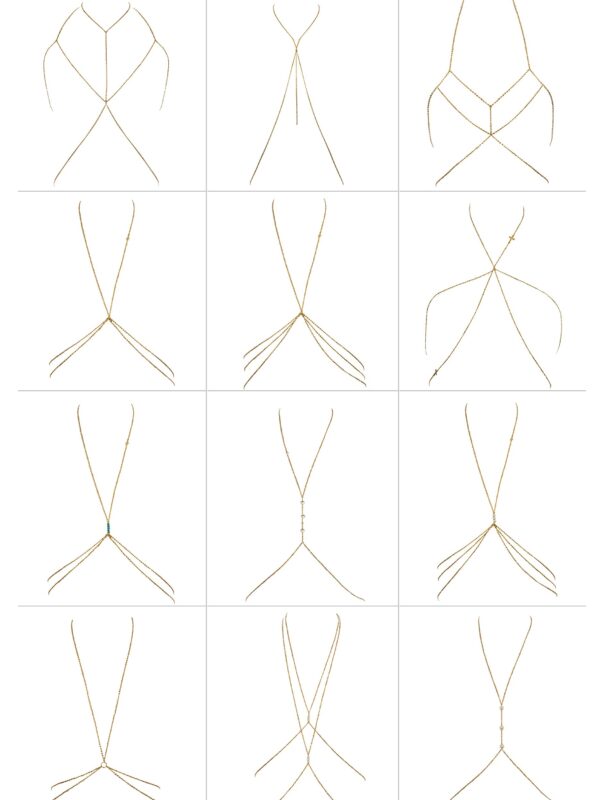 Vegolita 12Pcs Body Chains for Women Beach Bikini Waist Belly Chain