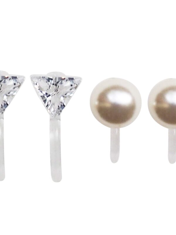 2 Pairs Invisible Clip on Earrings for Women
