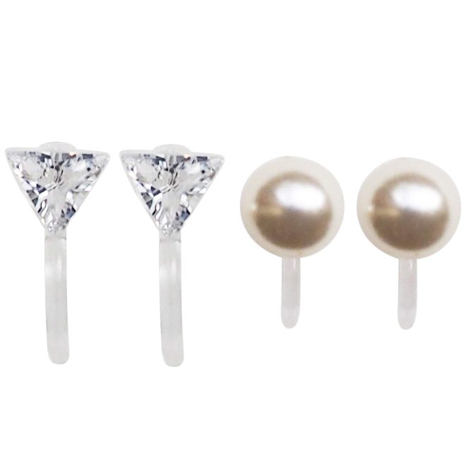 2 Pairs Invisible Clip on Earrings for Women