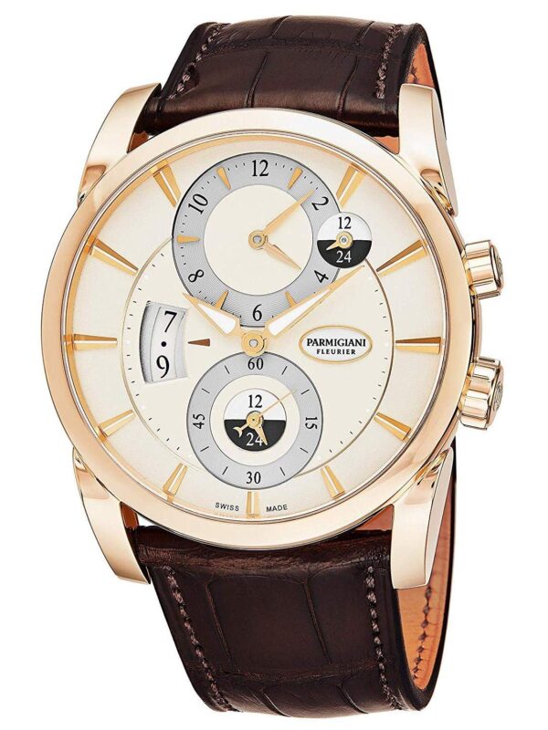 Parmigiani Fleurier Tonda Hémisphères Mens, Rose Gold Dual Time Automatic
