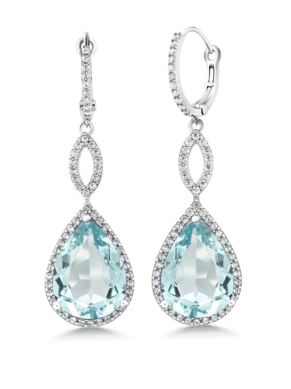 Gem Stone King Sterling Silver Long Drop Dangle Earrings