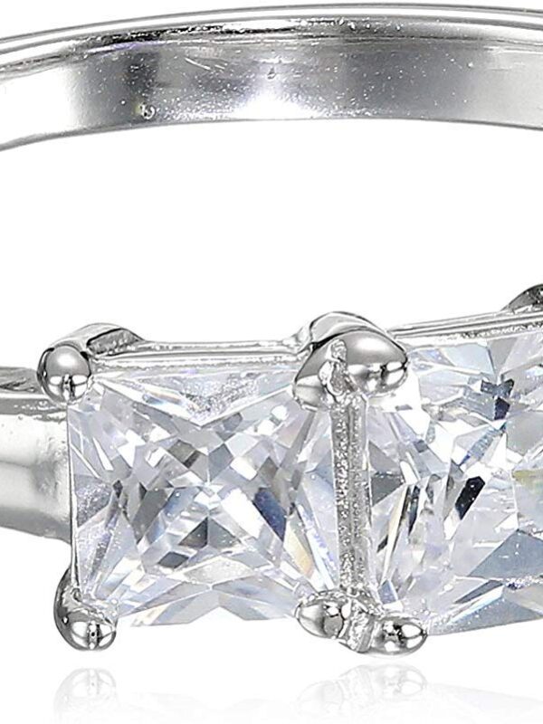 Platinum Plated Sterling Silver Princess Engagement