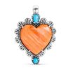American West - Earth Spirit Sterling Multicolored Heart Pendant