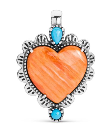 American West - Earth Spirit Sterling Multicolored Heart Pendant