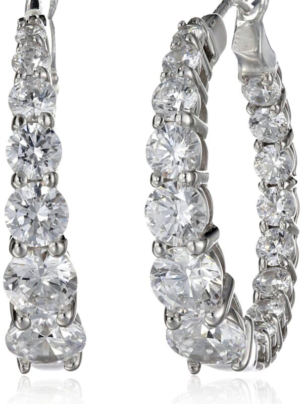 Platinum Plated Sterling Silver Hoop Earrings set