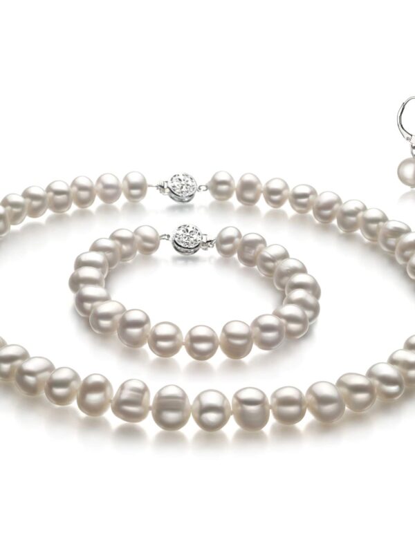 White Cultured Pearl Set For Women-16 in Chocker length