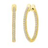3 Carat t.w. Oval Inside Outside Diamond Hoop Earrings