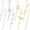 8 Pieces Ear Cuff Wrap Crawler Hook Earrings