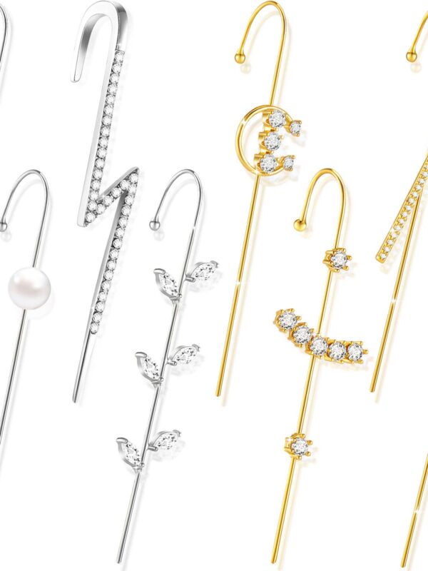 8 Pieces Ear Cuff Wrap Crawler Hook Earrings