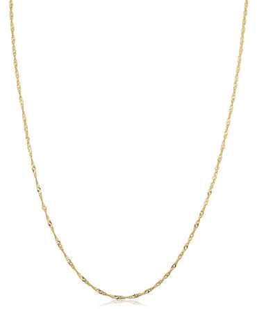 14k Yellow Gold Singapore Chain Necklace