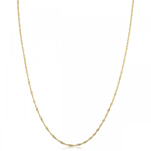 14k Yellow Gold Singapore Chain Necklace