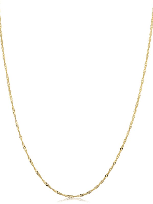 14k Yellow Gold Singapore Chain Necklace
