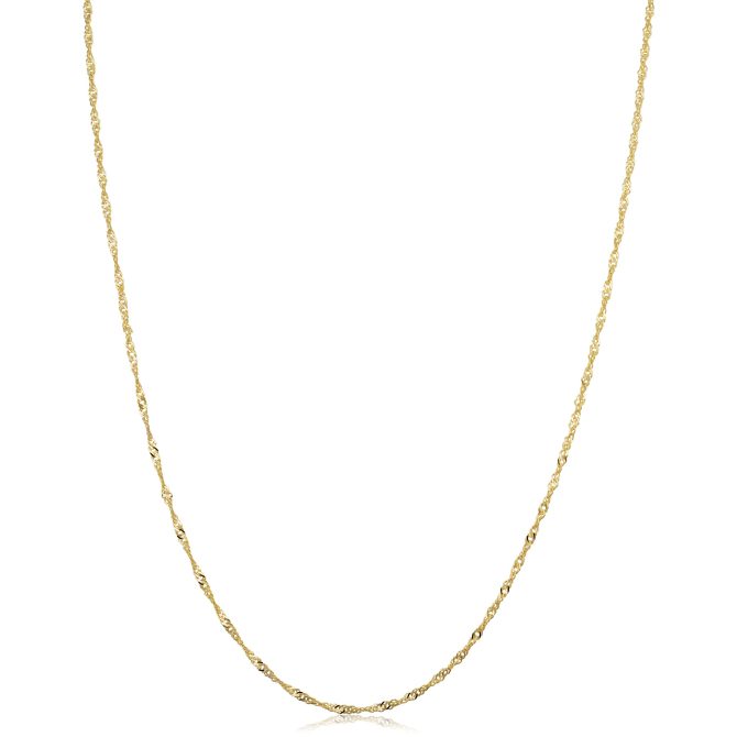 14k Yellow Gold Singapore Chain Necklace