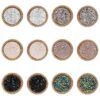 Lullabb 6 Pairs Women Crystal Druse Round Stud Earrings