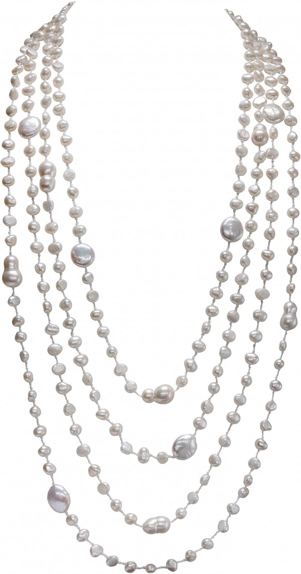 HinsonGayle"Destiny" Handcrafted 4-Strand Pearl Necklace
