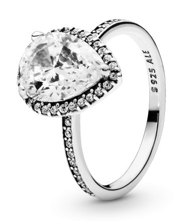 Pandora Jewelry Sparkling Teardrop Halo Cubic Zirconia Ring