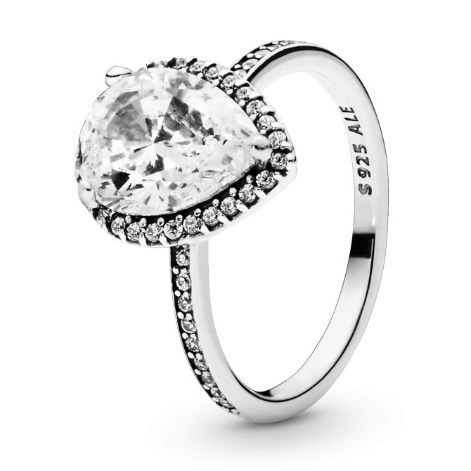 Pandora Jewelry Sparkling Teardrop Halo Cubic Zirconia Ring