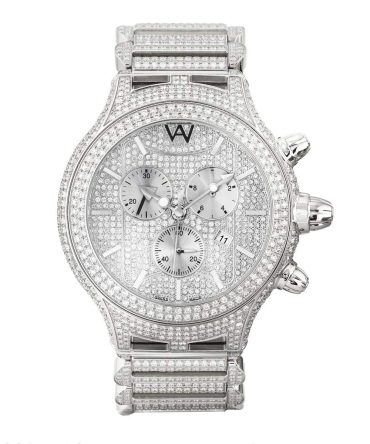 Aire Parlay Swiss Made Over-Sized Full Diamond Mens Watch