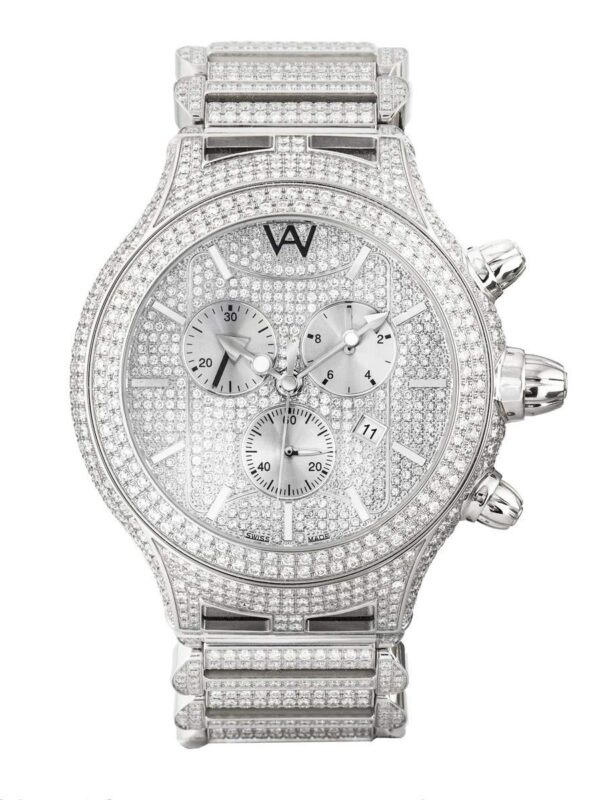 Aire Parlay Swiss Made Over-Sized Full Diamond Mens Watch