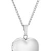 Sterling Silver Polished Heart Locket Necklace