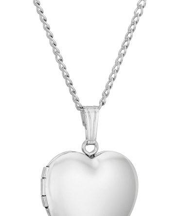 Sterling Silver Polished Heart Locket Necklace