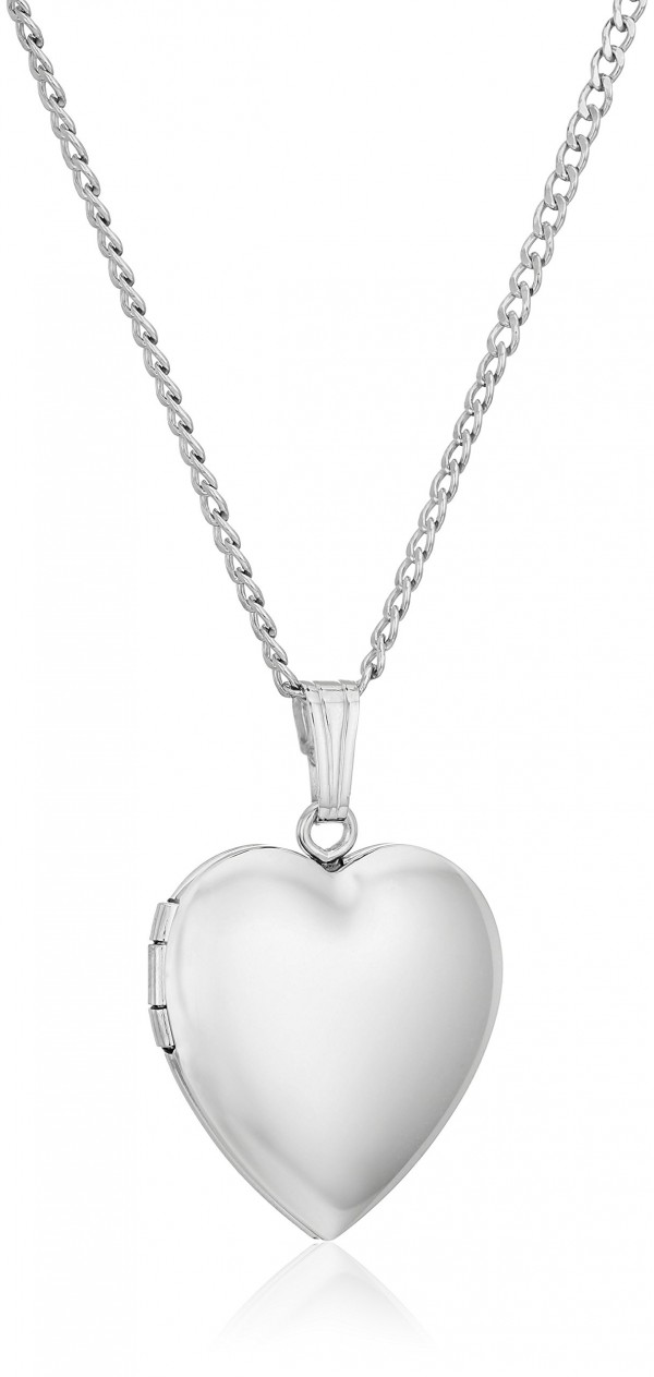 Sterling Silver Polished Heart Locket Necklace