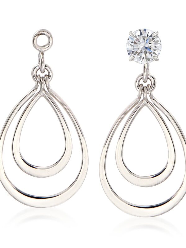 Ross-Simons 14kt White Gold Double Earring Jackets