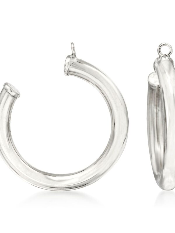Ross-Simons 14kt White Gold Hoop Earring Jackets