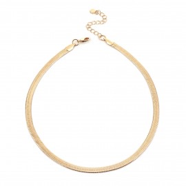 14K Gold Plated Thick Flat Flexible Snake Chain