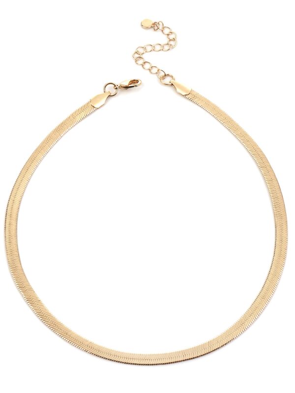 14K Gold Plated Thick Flat Flexible Snake Chain