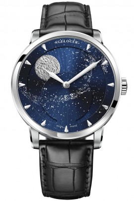 Agelocer Men's Genuine Diamond Dial Blue Moon Phase Automatic Watches