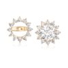Close-up view of the Ross-Simons 1.00 ct. t.w. CZ Earring Jackets in 14kt yellow gold, showcasing their brilliant sparkle and polished finish. 