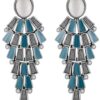 XZP Opal Clip On Dangle Earrings Chandelier Retro