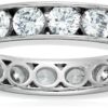 Platinum-Plated Sterling Silver Swarovski Zirconia Channel Set