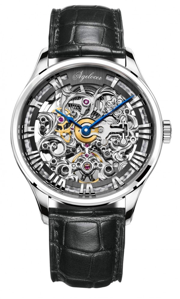 Agelocer Men's Watch Top Brand Fashion Skeleton Mechanical