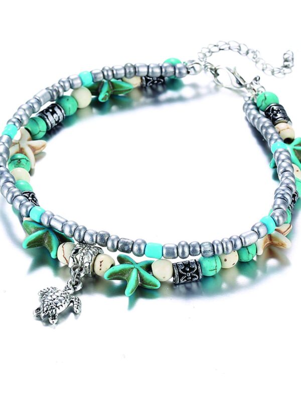 Silver Starfish Tortoise Charm Bohemian Foot anklets